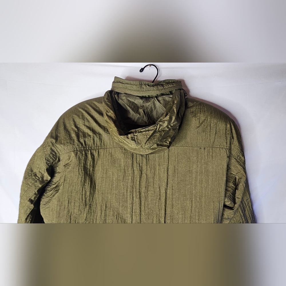 ​Andy Johns Women S Olive Drab Crinkle Nylon Jacket Vintage Quilted Lining Gorp - Picture 4 of 11